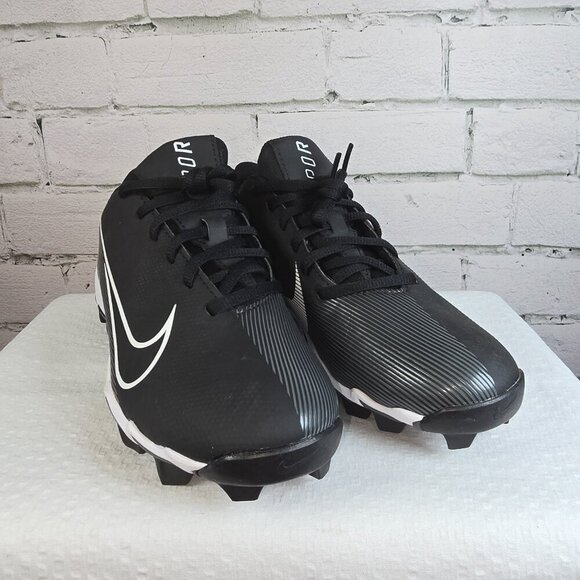 YOUTH NIKE VAPOR BASEBALL CLEATS BLACK WITH WHITE STRIPING SIZE 3.5 NWOT - Picture 7 of 10